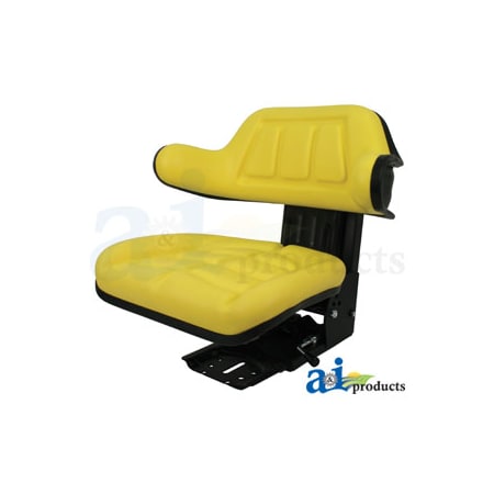 A & I Products Seat w/ Wrap Around Back w/Arms, Yellow Vinyl, 265 lb / 120 kg Weight Limit 21" x19" x12" A-W333YL
